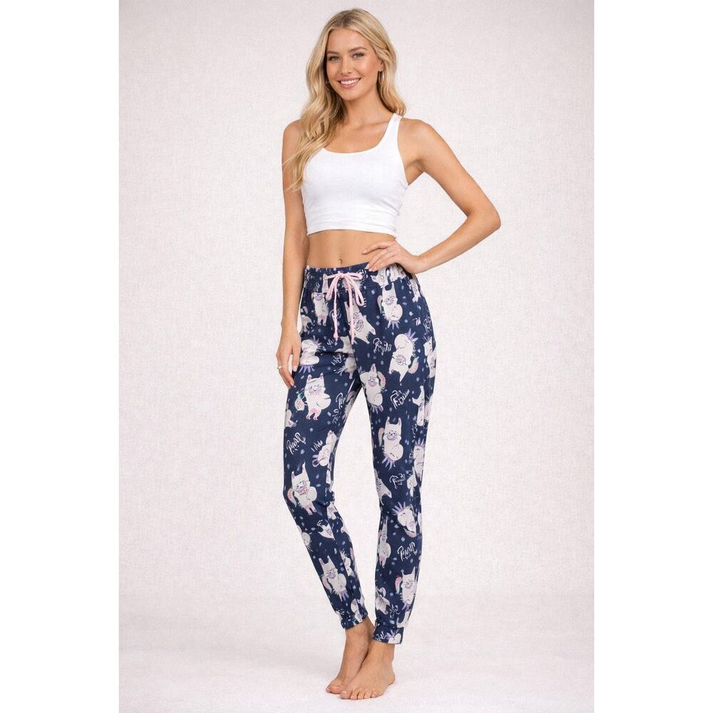 Briefly Stated Super Soft Women's Jogger Sleep Pants XS Unicorn Rise & Shine